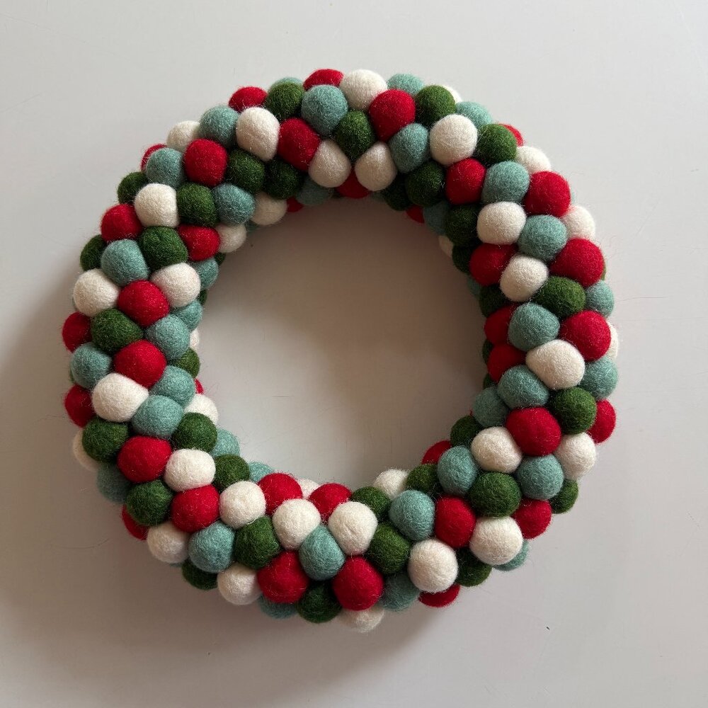 COPY - Trader Joe's 10" Felt Christmas Wreath - NWOT